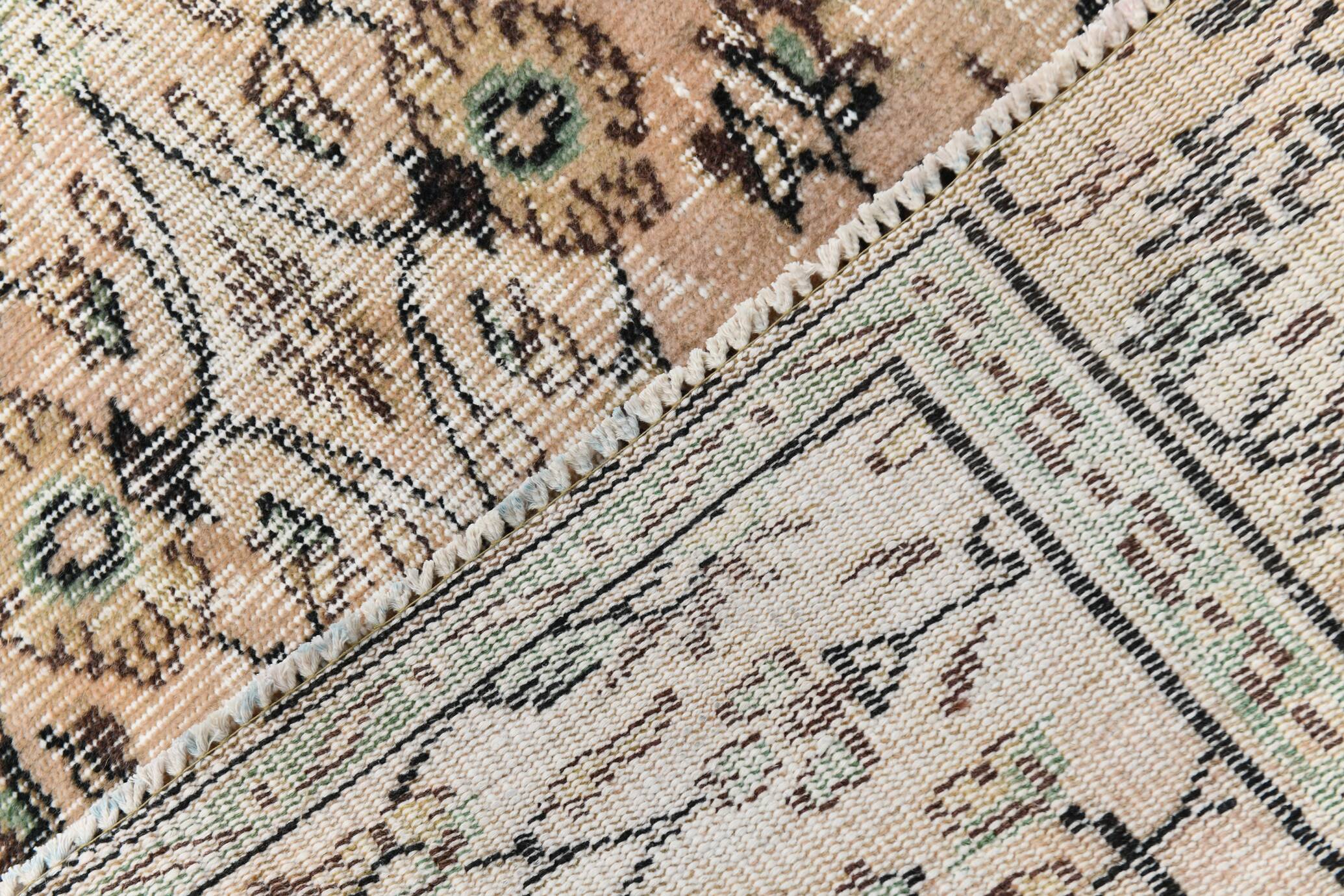 Light Blush Pink All-over Floral Vintage Rug, 188x276Cm