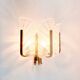 Large Scandinavian Glass & Brass Leaf Wall Light by Fagerlund, 1960s