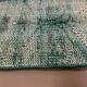 Distressed Turkish Narrow Runner 288x84 cm wool Vintage rug, Overdyed Green