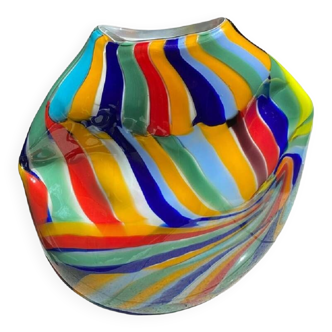 Vase ovale abstrait contemporain en verre de Murano