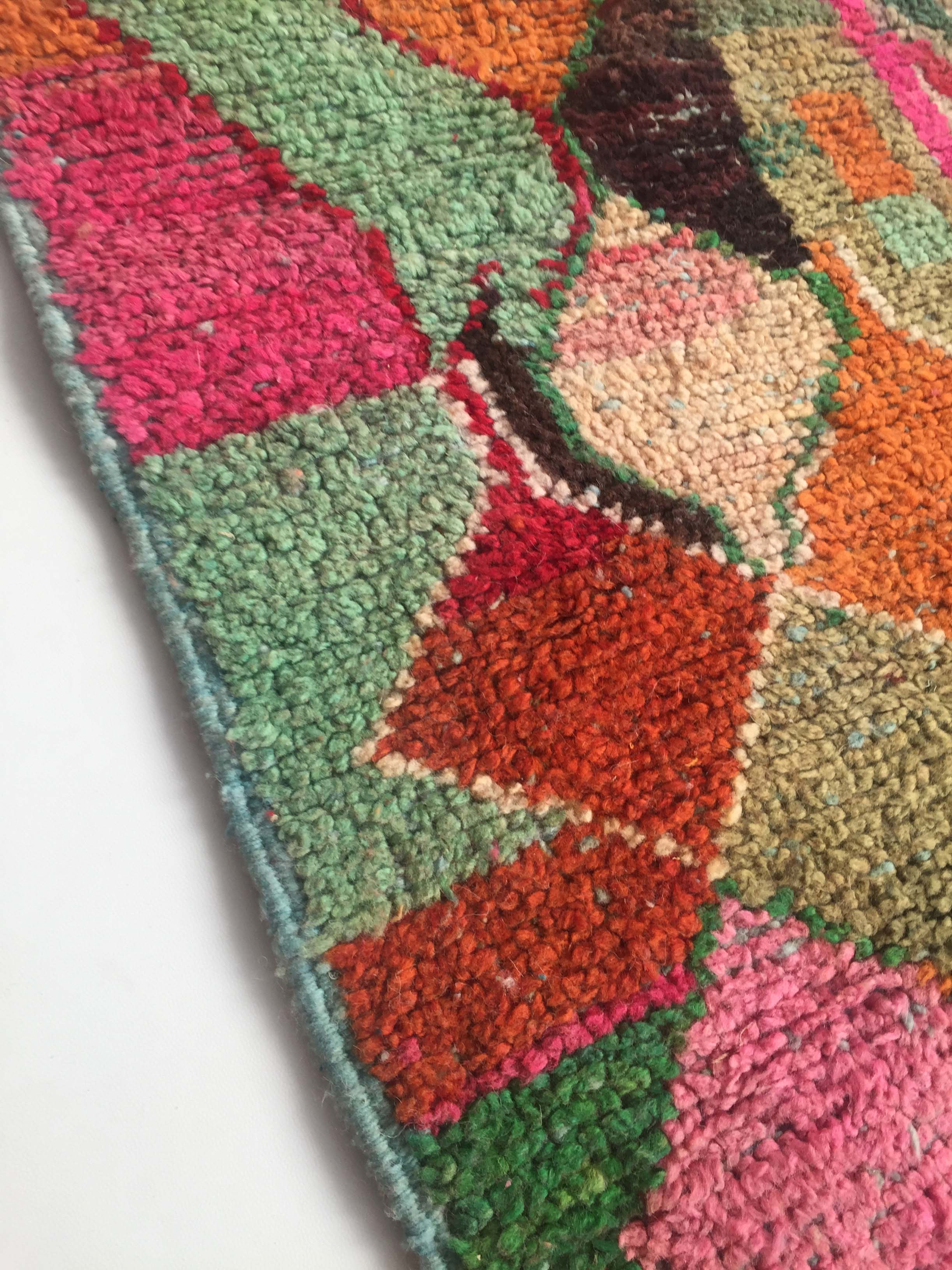 Moroccan Berber carpet Boujaad with colorful graphic patterns 276x162cm