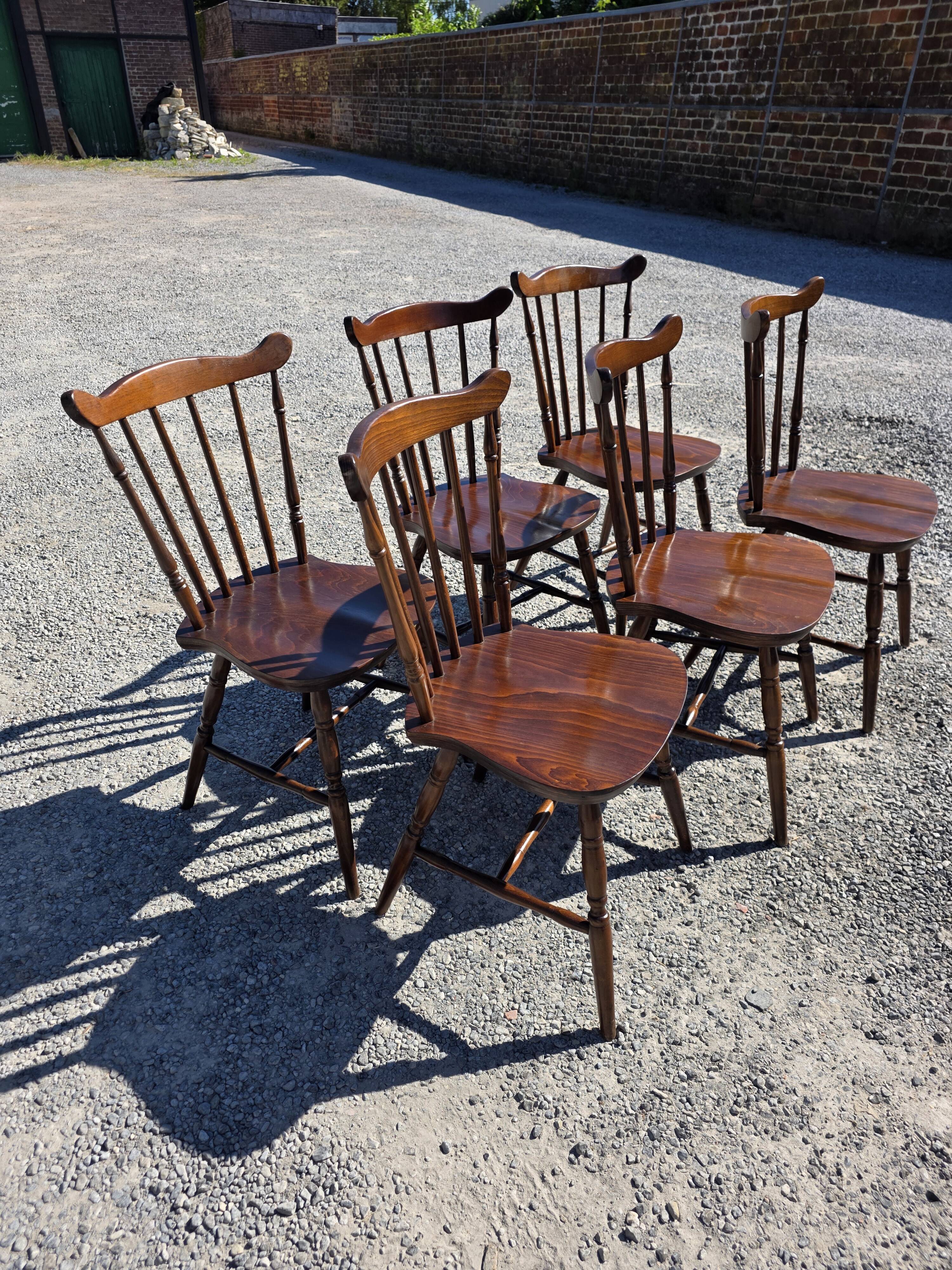 6 western beech chairs from the 1960s