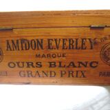 Boite en bois publicitaire amidon ours blanc