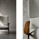 Vintage Mid-Century Norwegian Modern Teak & Boucle Fabric High Lounge Chair