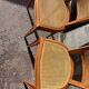 Six chaises Art Déco , années 60 hêtre et cannage