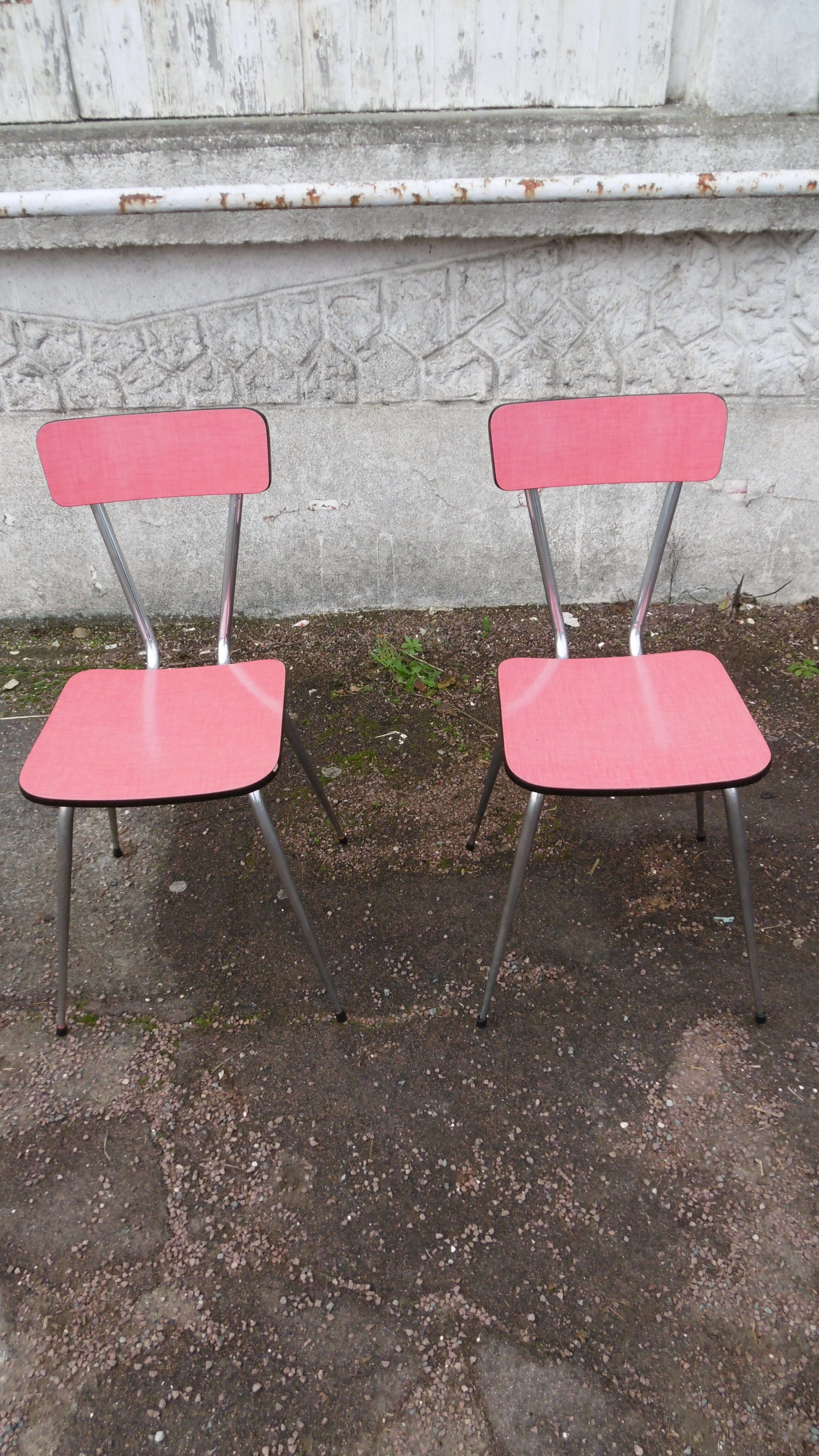 Set of 2 chairs in formica Red