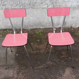 Set of 2 chairs in formica Red