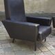 Pair of armchairs vintage year 60 imitation black leather