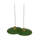Duo de suspension vintage en tôle émaillée style ferme indus vert et blanc
