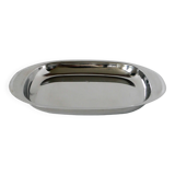 Plat rectangulaire en inox, bords arrondis Design, 1970