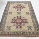 Persian Burgundy & Sand Beige Oriental Vintage Rug, 140x211Cm