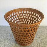 Vintage wicker waste paper basket