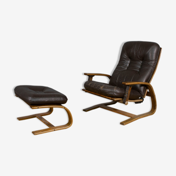 Fauteuil relax avec repose-pieds 1970