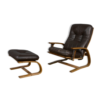 Fauteuil relax avec repose-pieds 1970