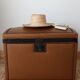 Vintage wooden and faux leather dome-shaped mallet