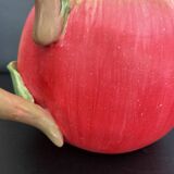 Vintage Apple Teapot in Barbotine – Retro / Cottagecore Decor