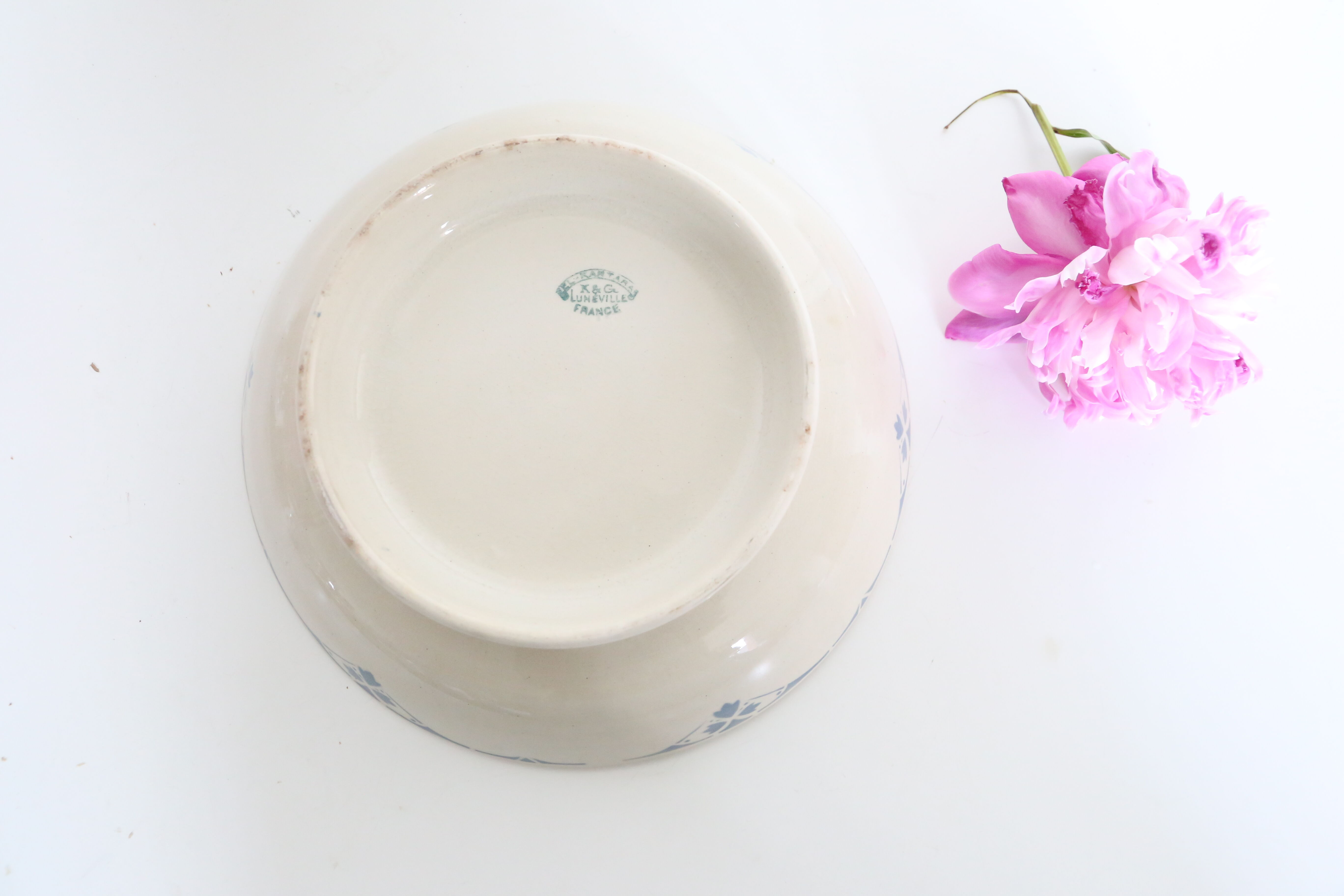 Fruit bowl, dish on pedestal, Luneville, Vintage