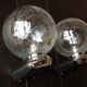 Pair of chrome sconces and crystal globe bubbled by Keuco / vintage 70s
