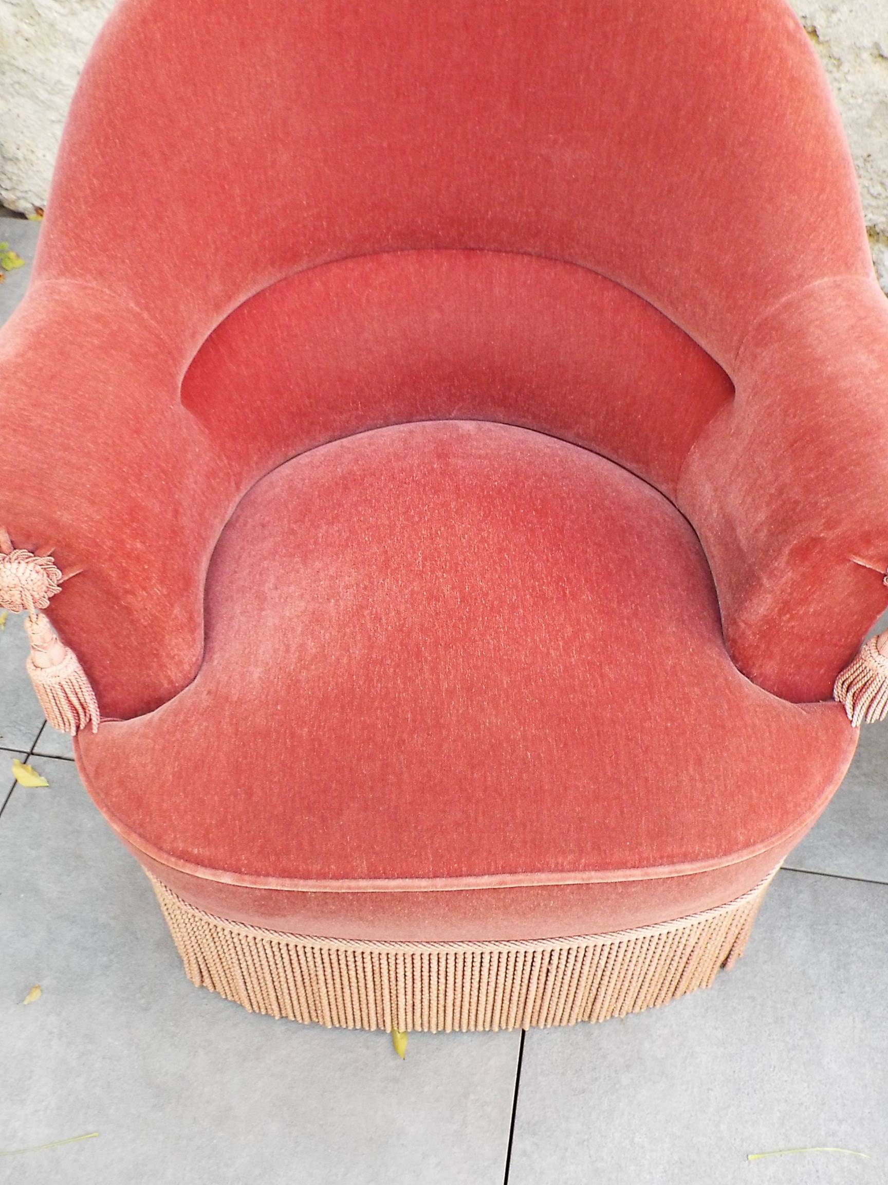 Paire de fauteuils crapaud velours