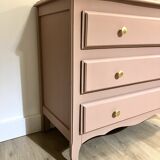 Antique pink wooden chest of drawers
