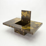 Isabelle and Richard Faure's unique patinated oxidized brass coffee table 1970