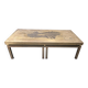 Table basse en laiton gravé vintage, années 1970