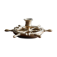 Brass ashtray and candlestick shaped boat bar