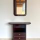 Commode et miroir en laque bordeaux, 1980