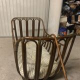Lit enfant rotin annee 60/70