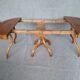Extending table with vintage bentwood base from the end of the 19th century