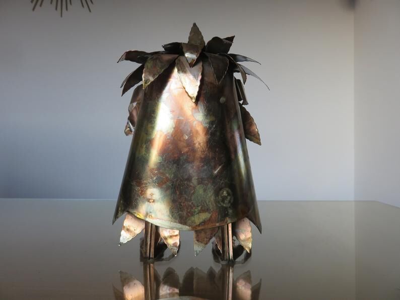 Owl in 1970s brutalist plate