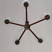 Lustre 5 branches teck et laiton design scandinave