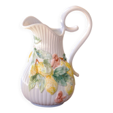 Very large vintage lemon-shaped earthenware jug/vase signed What's
