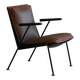 Modernist Dutch lounge chair in enamelled steel and leather from the 1950s.
