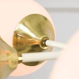 Mid-century Modern Italian Brass and Opaline Sputnik Chandelier