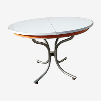 Vintage round table with integrated extension