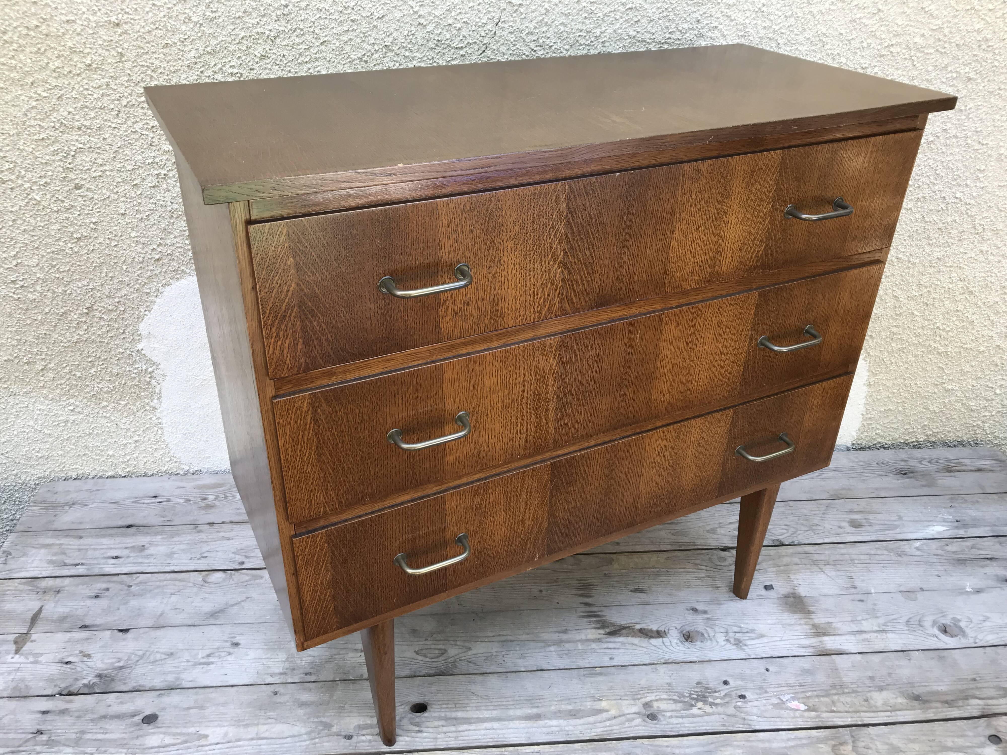 Chest of drawers wood feet compass 70