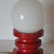 Lampe bois laqué et opaline vintage
