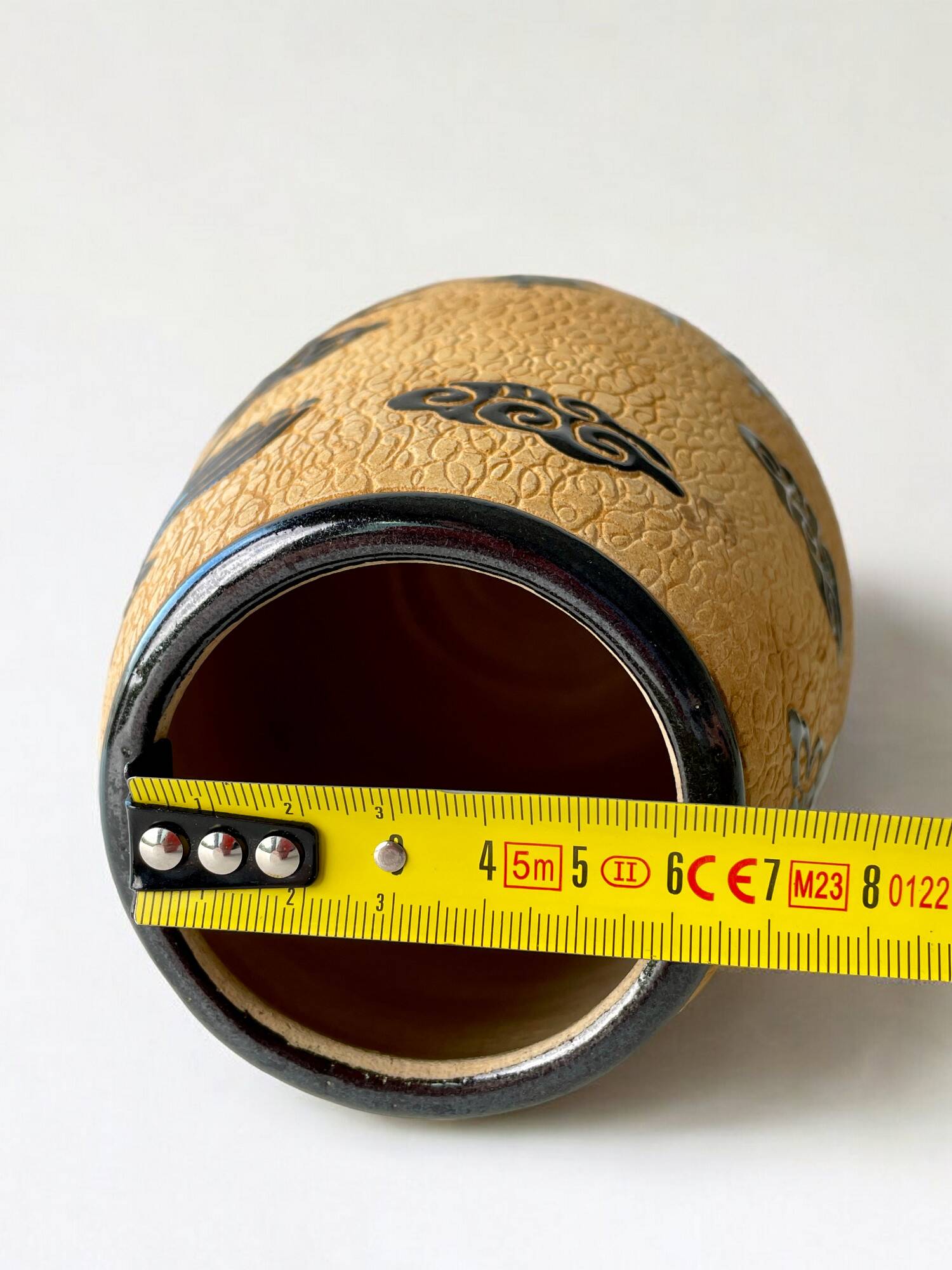 Vintage ceramic art studio vase Dona Saigon Vietnam 1970s