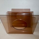 Magazine rack in plexiglas smoked 70s