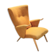 50s 60s Danish armchair has ears golden