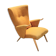 50s 60s Danish armchair has ears golden