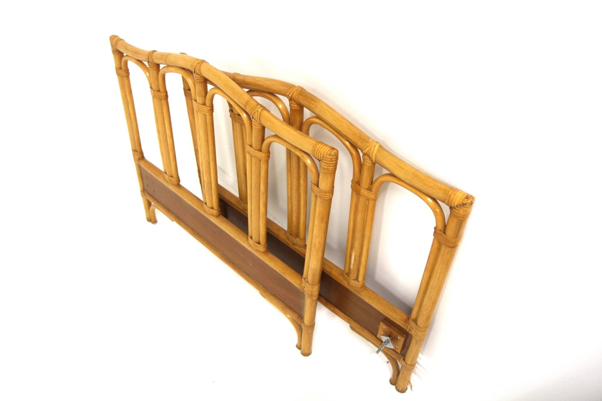 Teak and rattan headboard and footboard, 92 x 64cm, Sweden, 1960