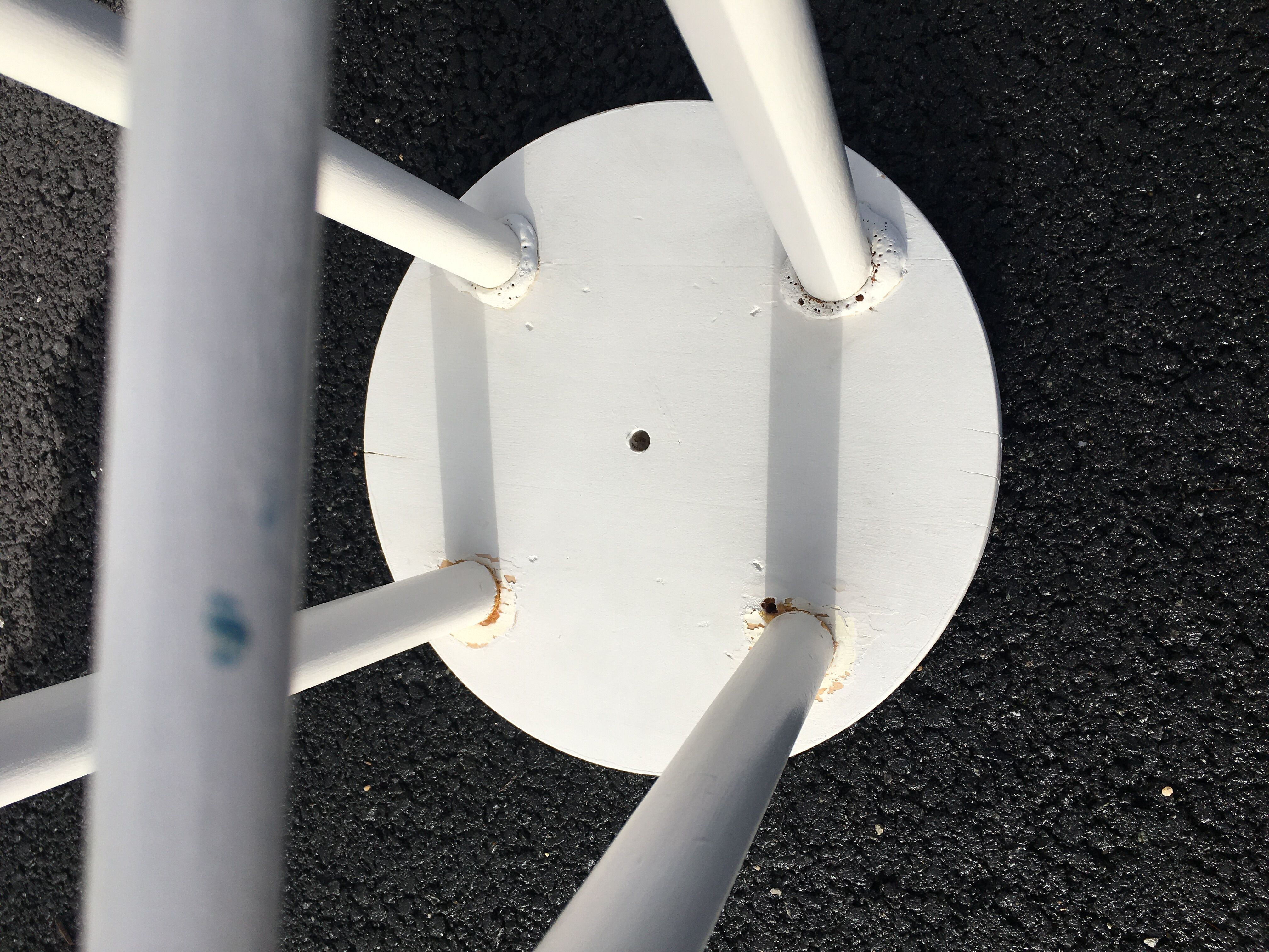 White tinted scandinavian wooden stool 1960