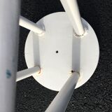 White tinted scandinavian wooden stool 1960