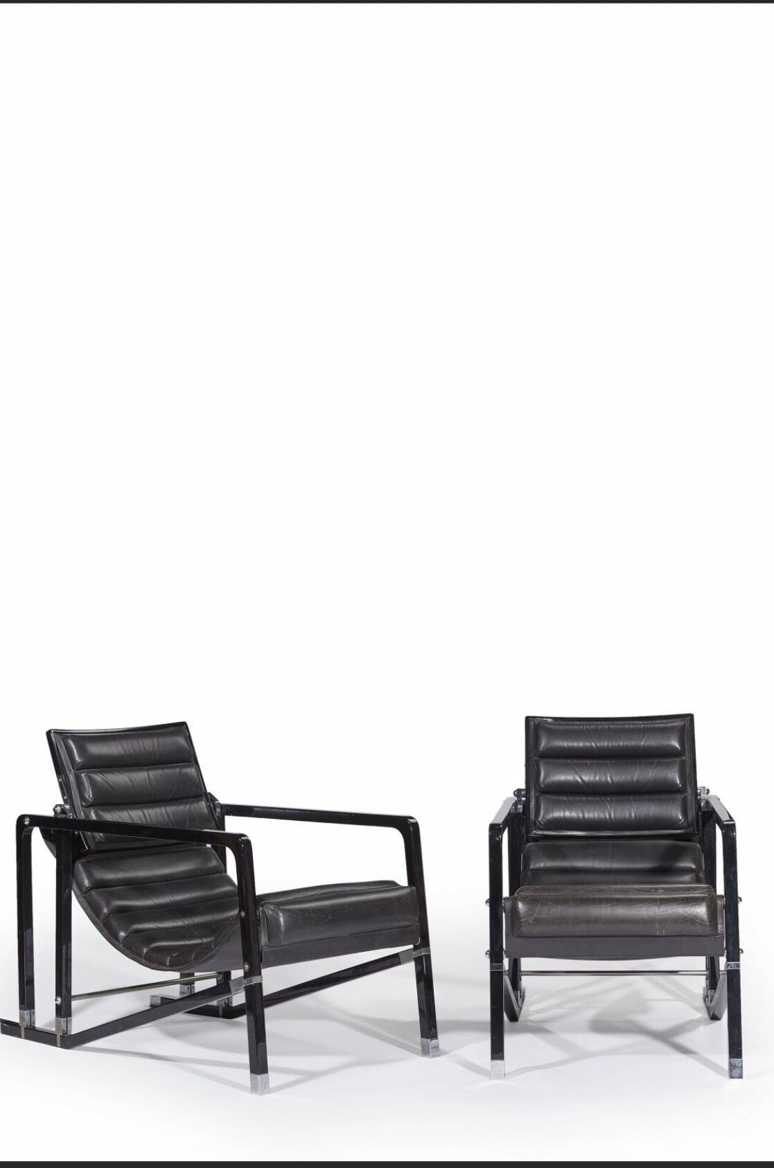 Pair of “Transat” armchairs, original model created circa 1926