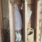 Antique wooden workshop locker with 3 doors