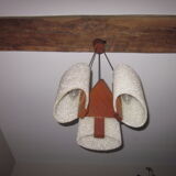 Scandinavian teak chandelier and perplexed