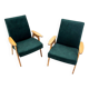 Two vintage green armchairs by Jaroslav Šmídek for Jitona, Czechoslovakia, 1960s