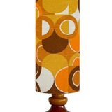 Lampe opaline marron Manège H88 D28 - tissu vintage 1970